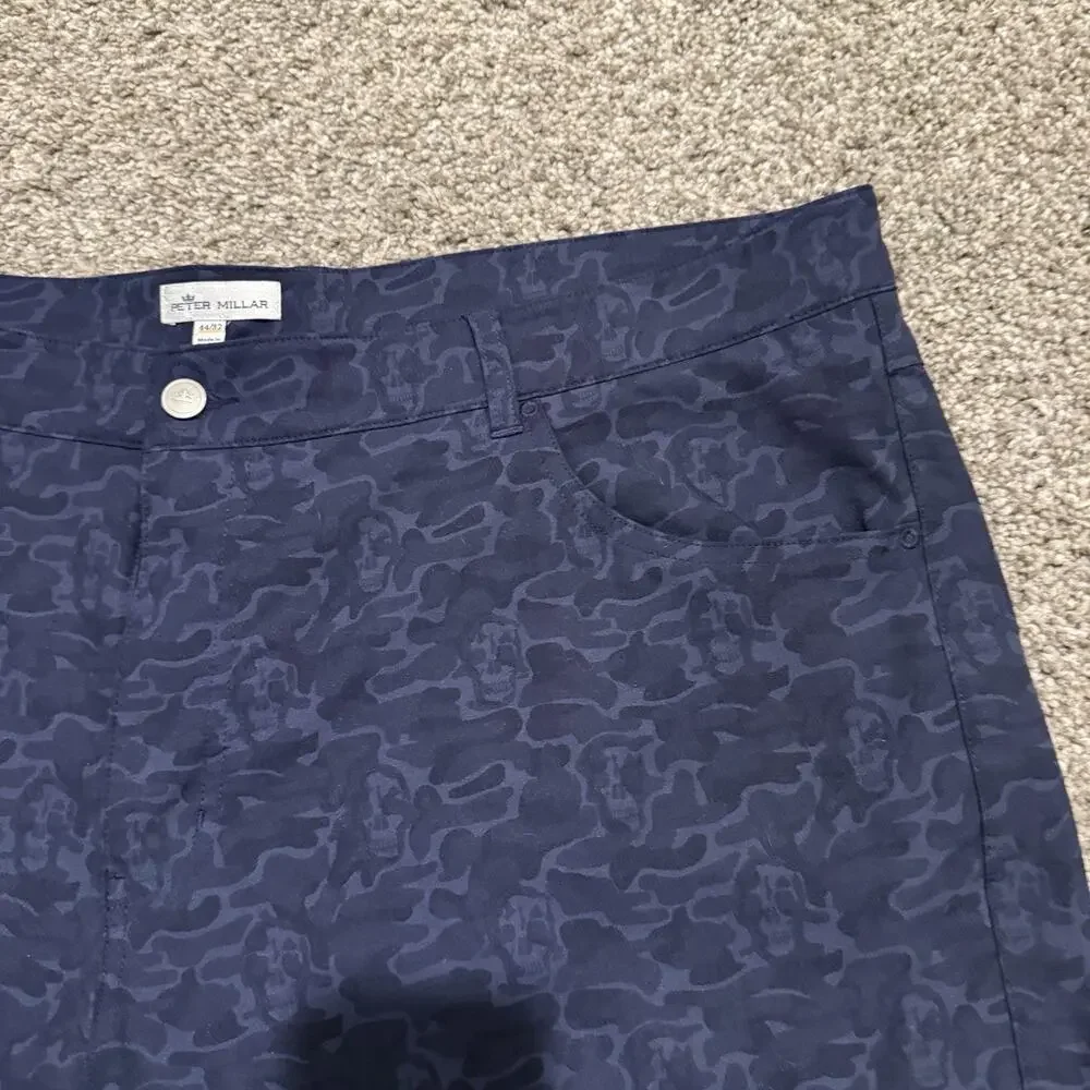 Peter Millar Golf Shorts Mens 44 Navy Skull Camo Performance Stretch 5 Pocket